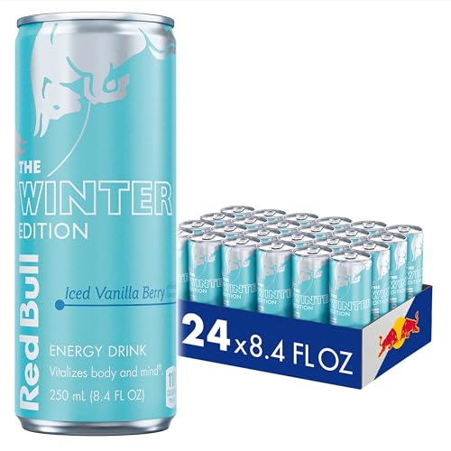 Red Bull Bebida energética Iced Vanilla Berry con 80 mg de cafeína y taurina y vitaminas B, 24 unidades