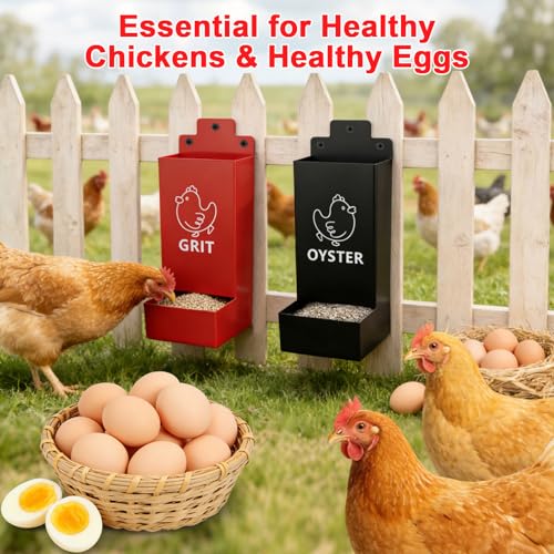 2er-Pack Futterautomat Hühner, Austernschalen-Futtertröge aus Metall, für Hühner, Enten und Geflügel, Futtertrog, Futterspender, Hühnerstallzubehör