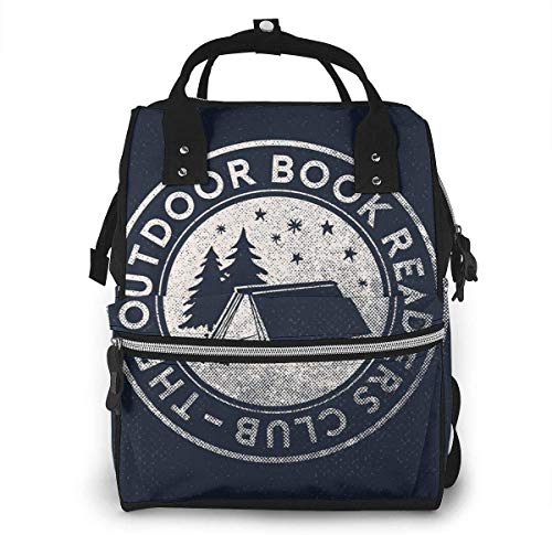 Outdoor Book Readers Club Logo Diaper Bag Multi-Function Waterproof Travel Backpack Nappy Bags for Baby Care Large Capacity Stylish and Durable
