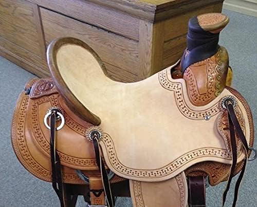 Western Horse Saddle Wade Tree A Fork Ranch Roping Work Handmade Tooled Carved Premium Leather Equestrian Trail Horse Saddle for Horse Riding Size: 10-18 inches Seat, OS281