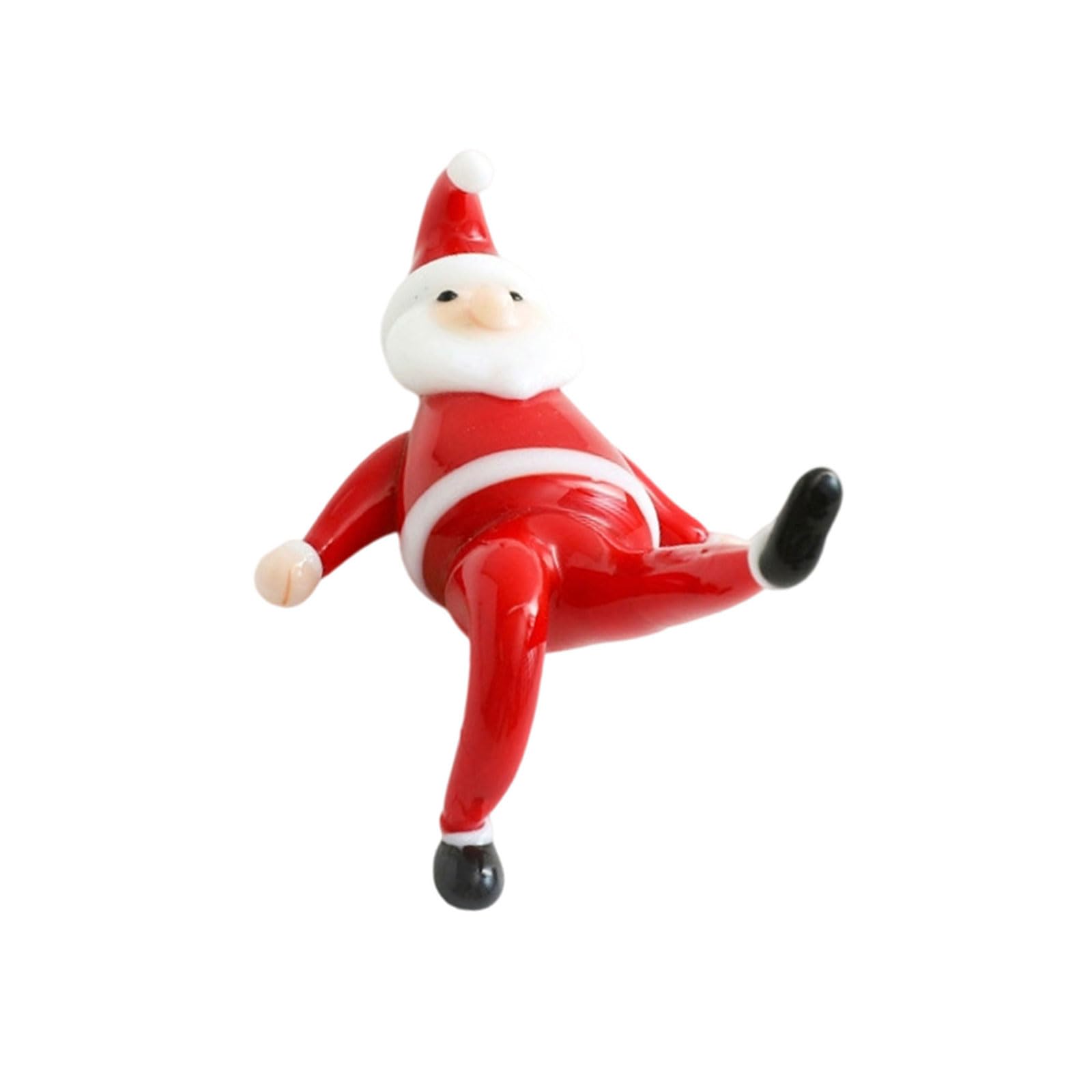 Shunzhong Christmas Decorative Figurine Santa Clauses Ornament Glass Yogas Santa Figurines Christmas Party Decorations Gift Decorative Figurines