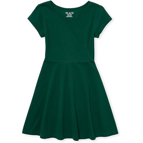 The Children's Place Girls Short Sleeve Basic Skater Dress