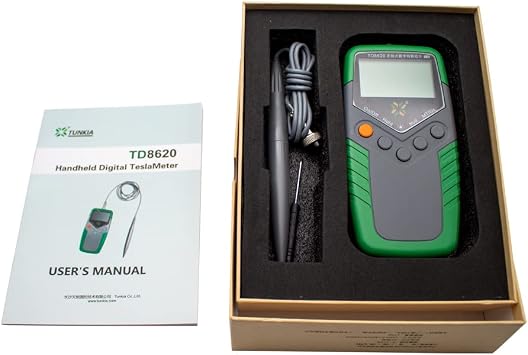 TD8620 Permanent Magnet Gauss Meter, Handheld Digital Tesla Meter Magnetic Flux Meter Surface Magnetic Field Test 5% Accuracy