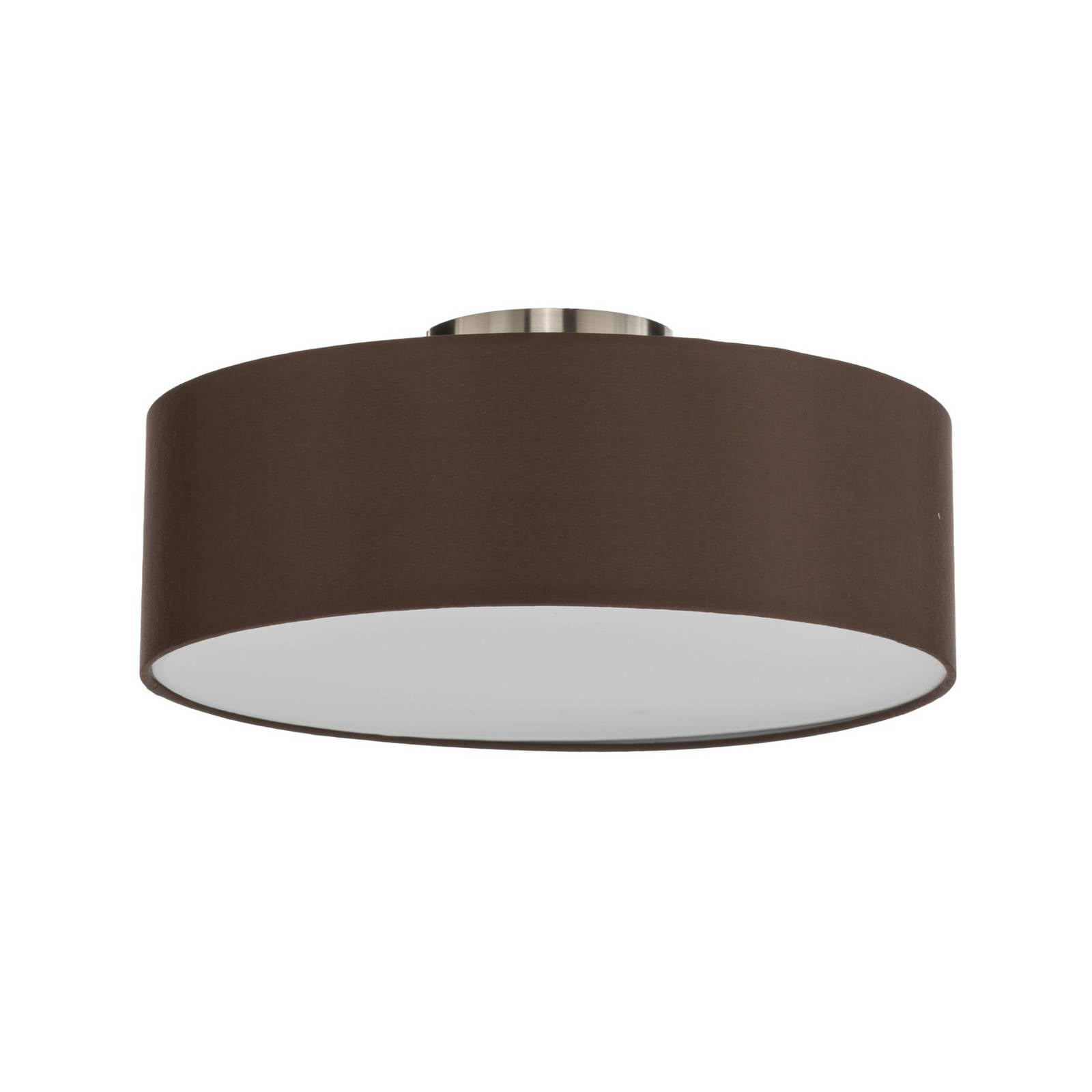 Lindby LED Textil Deckenleuchte rund 40 cm, Deckenlampe Stoff braun 3xE27 max. 60W ohne Leuchtmittel Wohnzimmerleuchte