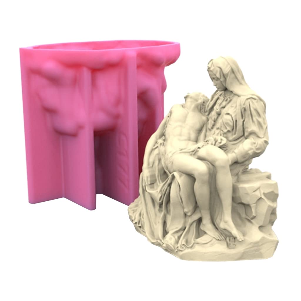 Pieta statuetka formy do robienia świec, ręcznie robiona forma do mydła 3D, stojak, ozdobne formy