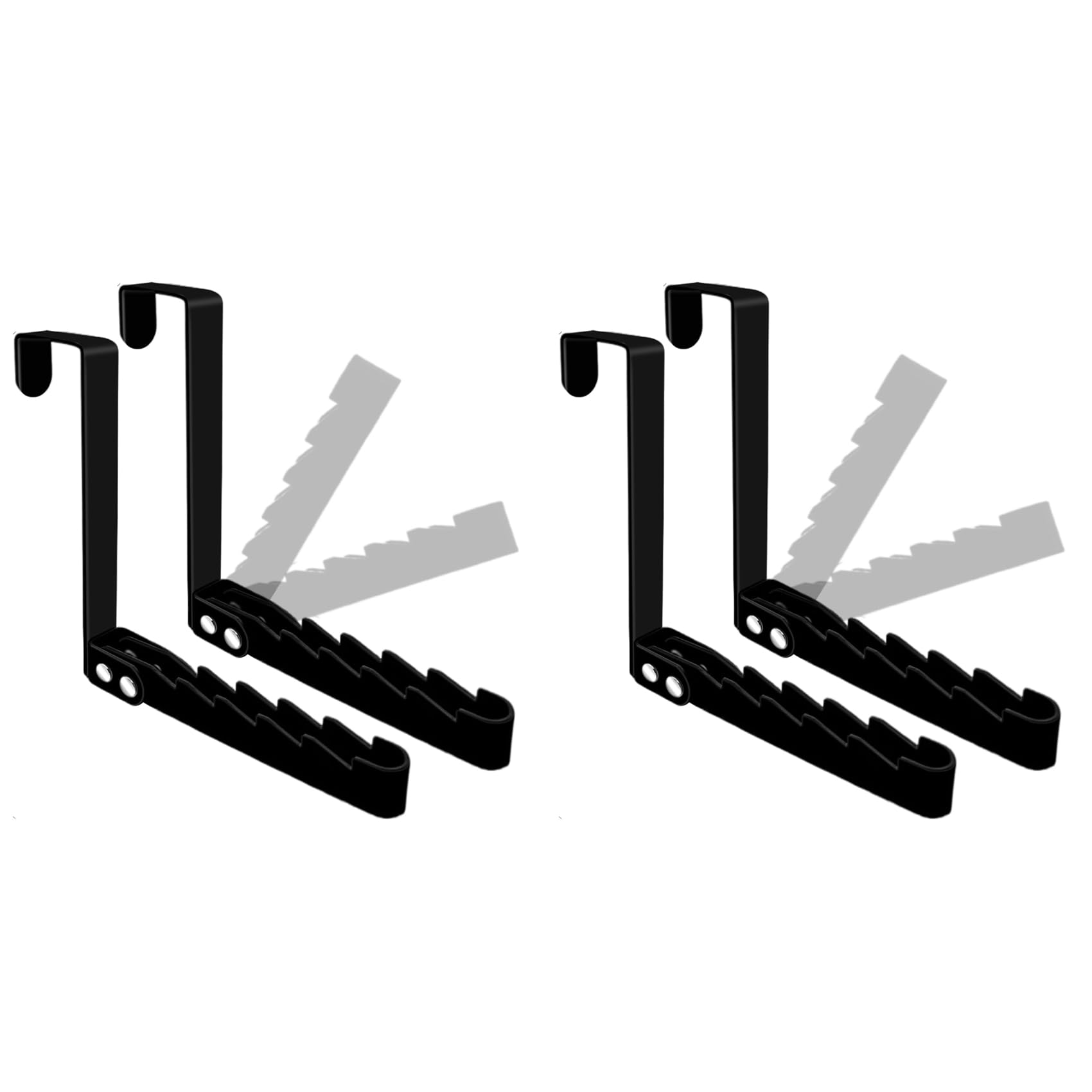 Hndhbfgrt 4 Pack over the Door Hooks Hanger, Sturdy Foldable over Door Drying Rack for Clothes, Coats, and Towels, Black