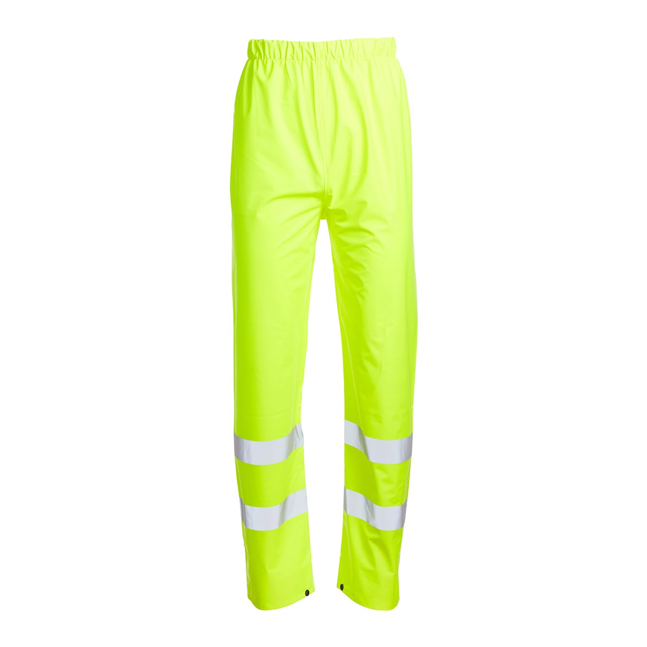 Blackrock Yellow Hi Vis PU Waterproof Overtrousers, Reflective High Viz Visibility Safety Work Trousers Men's & Women's, Rain Waterproof Pants, Workwear Overalls, Fully EN Certified - Size Large
