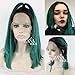 Produktbild ZanaWigs Synthetik Lace Front Wig Bob Short Wigs for Black Women Ombre Green Wig Heavy 150% Density