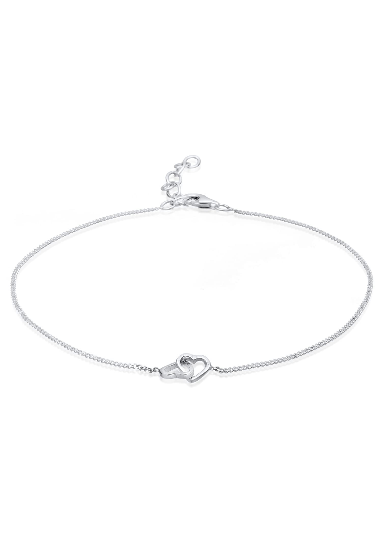 Elli Women's 925 Sterling Silver Xilion Cut Anklet Length of 25 cm