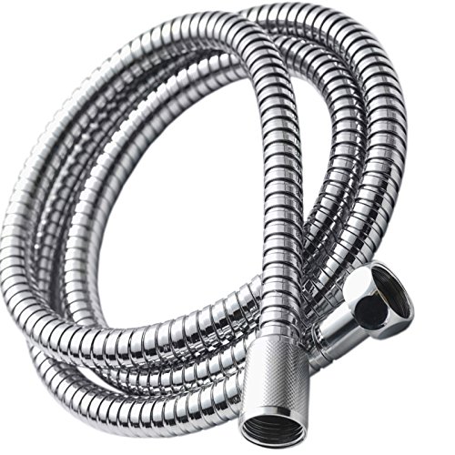 Safekom 2 Meter Stainless Steel Replacement Flexible Bathroom Bath Shower Hose Pipe Head Handheld with Clear Plastic Washers Set 2M - Image 4