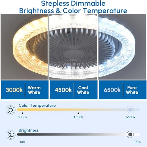 Shengruili Lámpara Ventilador,Ventilator lampe,Luces de Ventilador de Techoventilador de Techo con Luz y Control Remoto,Luz De Techo LED Con ventilador - imagen 4