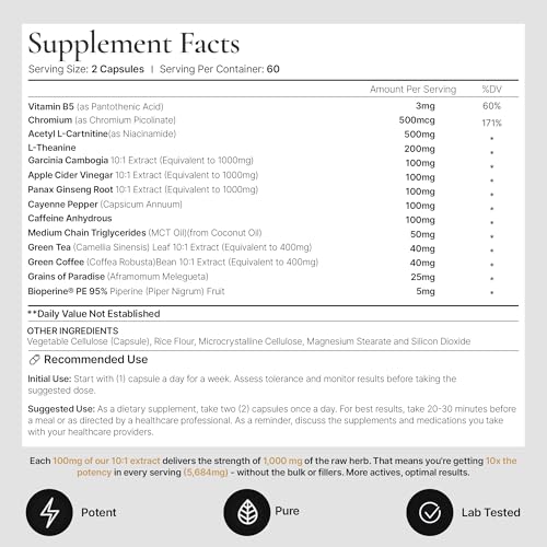 Ignite - Thermogenic Fat Burner & Nootropic - High Absorption with BioPerine® - Weight Management, Craving Control, Metabolism, Focus & Energy Support with ACV, Green Tea Extract & More (60 Capsules) - Image 3