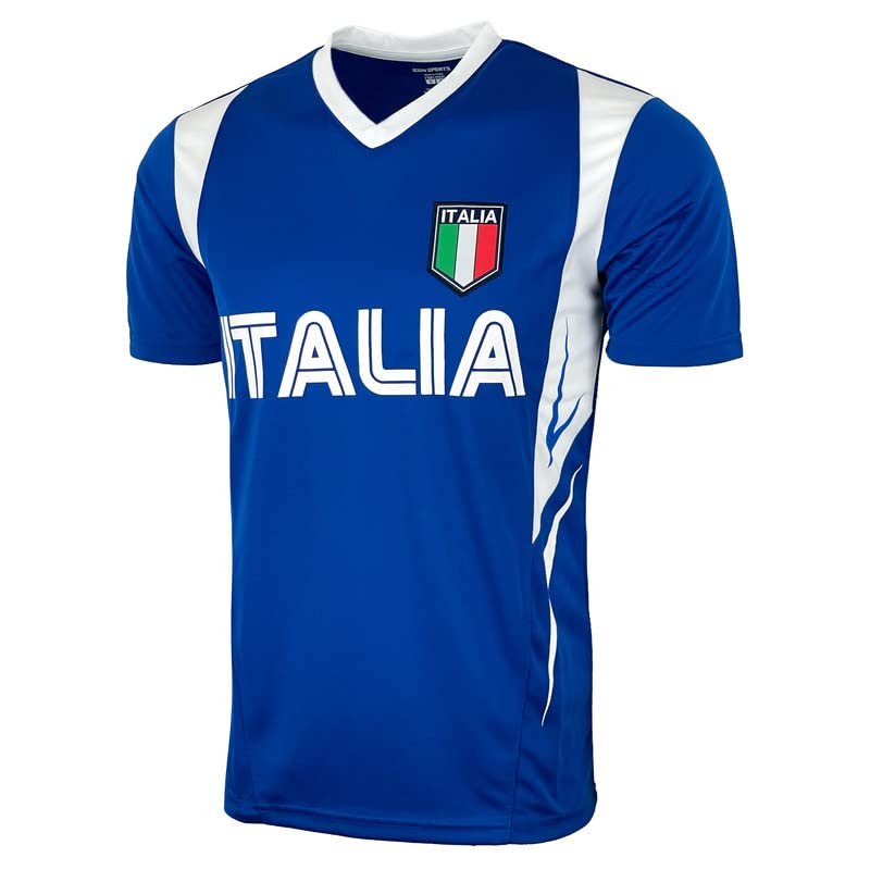 Boy's Italy Soccer Training Jersey, Youth Sizes, Italia Short Sleeve Shirt3