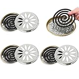  KRISFD Moskito Spulen Halter Edelstahl Coil Halter 3 Stück Coil Halter Mückenspirale Halter Metall Sandelholz Halter Für Zuhause Zinn Mücken Sandelholz Räucherspule Brenner（Mehrfarbig）