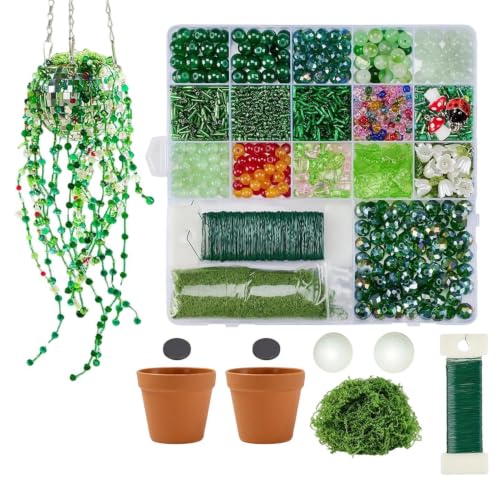 Cuentas verdes para plantas ideales en decoración de cumpleaños y hogar