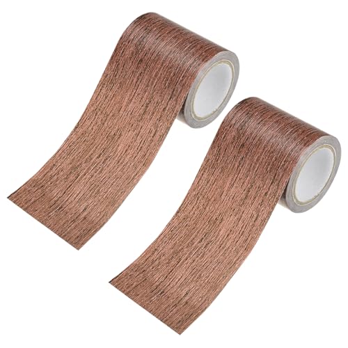 Image of M METERXITY 2-Roll Wood Grain Repair Tape, 2.24in x 15ft Textured Realistic Self-Adhesive Wood Floor Tape Contact Paper for Furniture /Floors /Home [Light Burgundy]