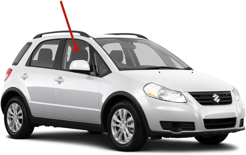 Passenger Right Side Front Door Window Door Glass Compatible with Suzuki SX4 4 Door Hatchback/Sedan 2007-2013 Models