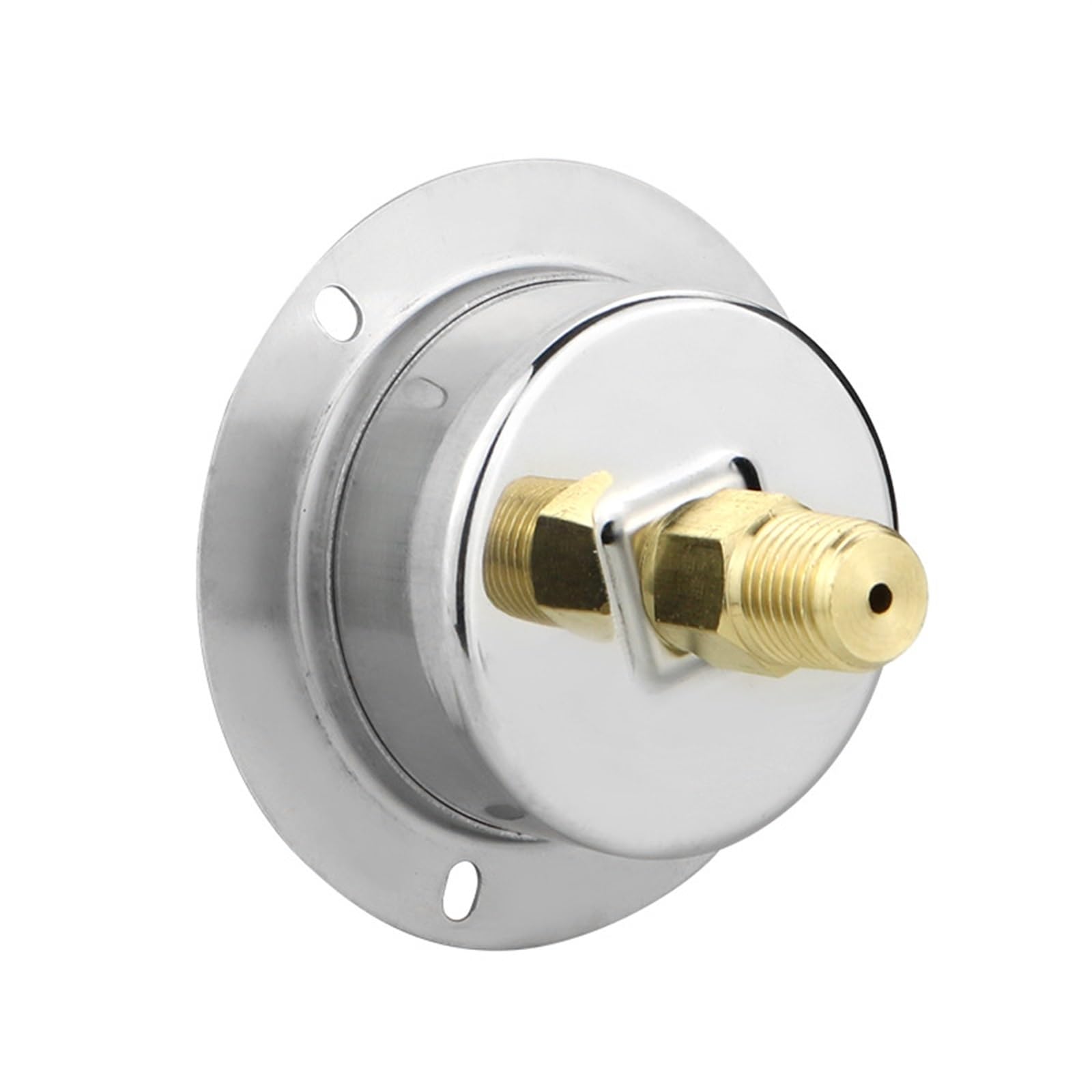 Manómetro Digital de presión de Agua y Gas de 50 mm, conexión Trasera con Brida, Caja de Acero Inoxidable y Junta de latón (M14-1,5 con Aceite, 0-6 Bar).