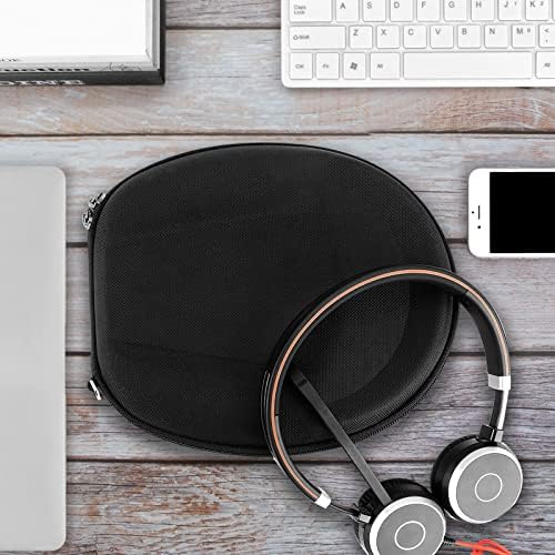 Geekria Shield Headphones Case Compatible with Jabra Evolve 65, 65UC, 40, 40 UC, 20 UC Case, Replacement Hard Shell Travel Carrying Bag (Black)