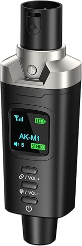Aokeo AK-M1 XLR Receptor Bluetooth - Adaptador de audio inalámbrico de alta fidelidad, conexión estable de 100 pies, estéreo para altavoces,