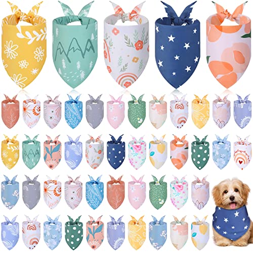 Amylove 50 Pcs Dog Bandanas Bulk Summer Spring puppy Floral Dog Bibs Holiday Washable Scarf Pets Triangle Head Scarfs Bandanas Pet Costume Dog Outfit for Small to Medium Girl and Boy (Flower) Amylove 50 Pcs Dog Bandanas Bulk Summer Spring puppy Floral Dog Bibs Holiday Washable Scarf Pets Triangle Head Scarfs Bandanas Pet Costume Dog Outfit for Small to Medium Girl and Boy (Flower)