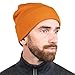 MERIWOOL Beanie for Men and Women - Merino Wool Blend Ribbed Knit Winter Hat Orange