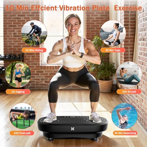 Image of Vibration Plate Exercise Machine, Vibrating Plate for Lymphatic Drainage, Shake Plate Whole Body Vibration Plate Platform, Fitness Equipment for Weight Loss Fat Burner for Women Men