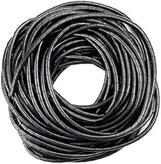 GTIWUNG 4mm x 25m Cable Tidy Wrap Cable Management System Cutable Flexible Cable Tidy Tube Spiral Cable Tidy Sleeves for TV Wire Computer Cable on Home or Office, Black