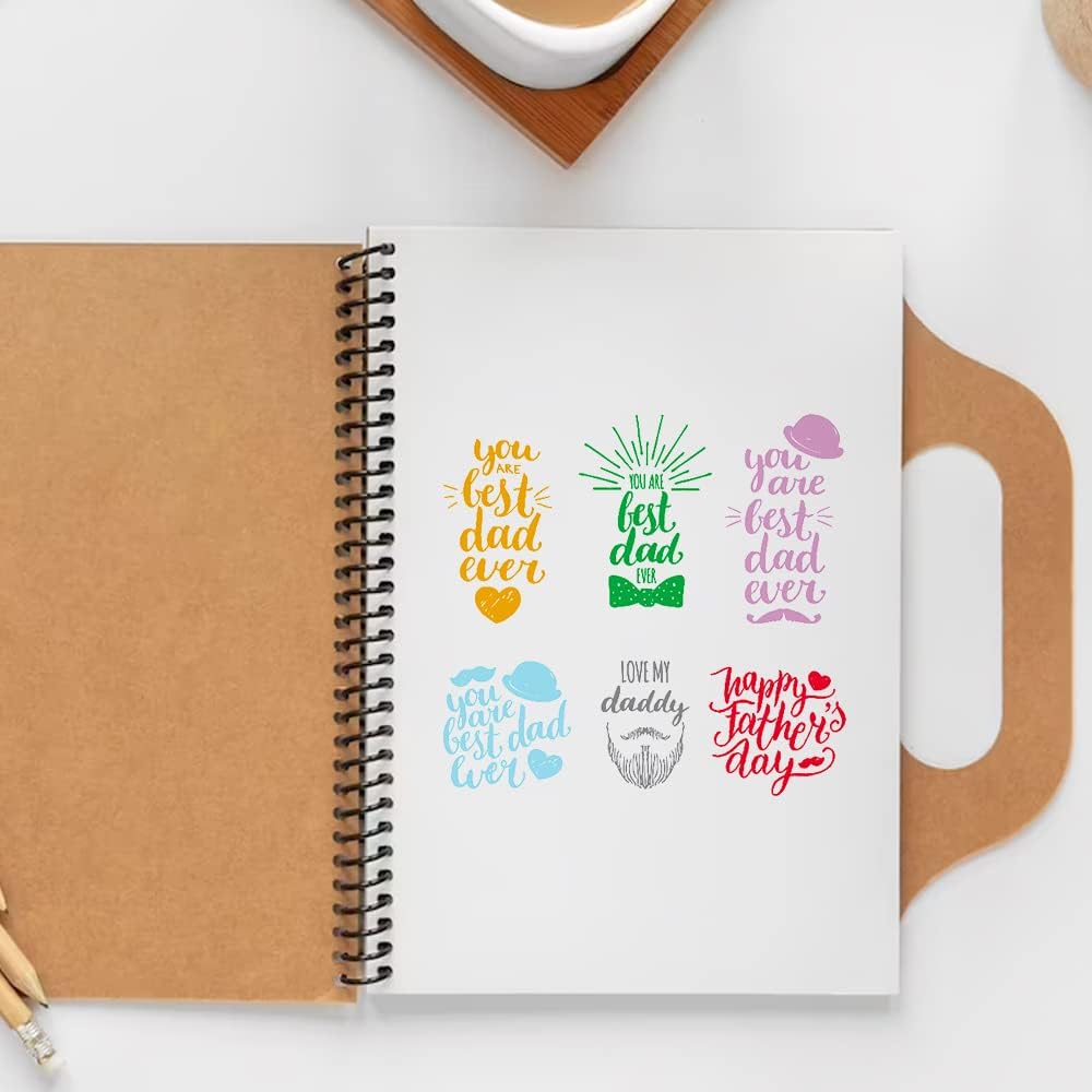 Happy Father's Day Clear Stamps for Card Making Blessing Love Words Clear Stamp Father Day Transparent Silicone Stamps for DIY Scrapbooking Supplies Embossing Paper Card Album Decoration Crafts