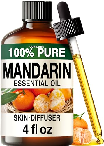 Image of 100% Pure Mandarin Oil - 4 Fl Oz Mandarin Essential Oil for Hair, Skin, Diffuser, Aromatherapy & DIY Soap Making Scent