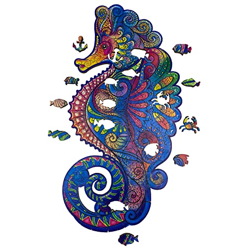 Wooden Puzzles For Adults, Animals Jigsaw Puzzle With Gift Box, Unique Shape Best Gift For Adults #TOP9