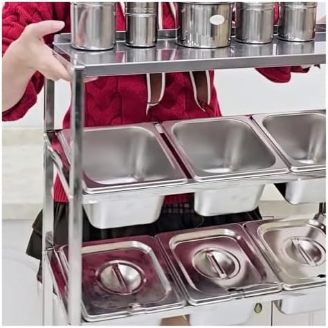 Stainless Steel Condiment Dispenser & Food Display Rack - Versatile Pizza Topping Station for Kitchen & Buffet Organization, Perfect for Easy Access & Serving