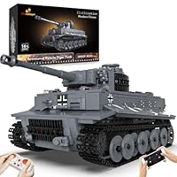JMBricklayer Panzer Klemmbausteine Modell, Technik Militär Tanks Baustein, Ferngesteuerten Beweglichen WW2 Tiger-Panzer Spielzeug, Panzer Konstruktionspielzeug für Erwachsene und Kinder