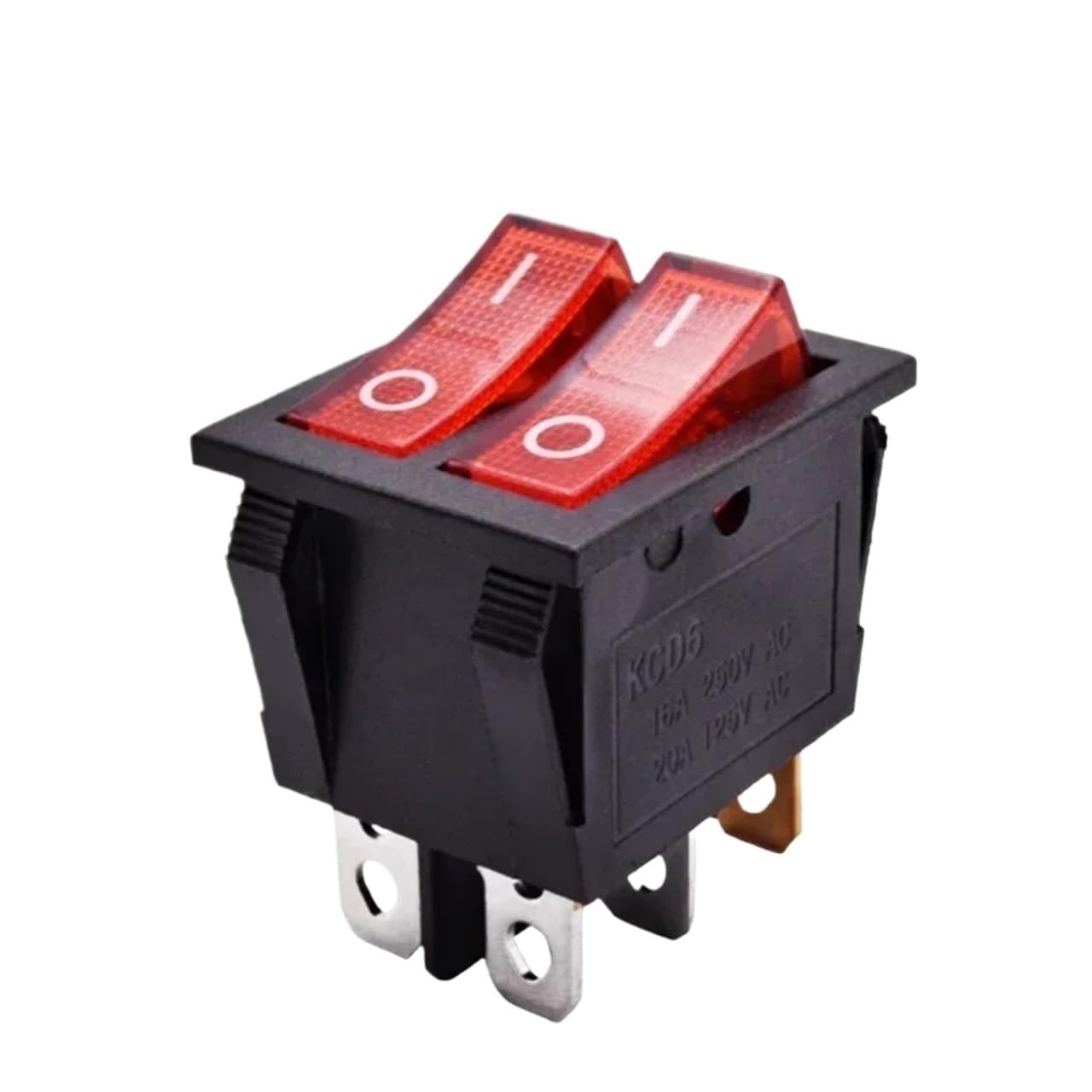 1pc Illuminated Light Plastic Dual Push Button Rocker Switch 12V 220V Latching 6 Pin Red Green On Off Boat Power Switch 16A(Red - Green,12V)
