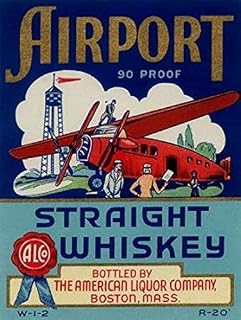 Posterazzi Airport Straight Whiskey Poster Print by Vintage Booze Labels, (9 x 12)
