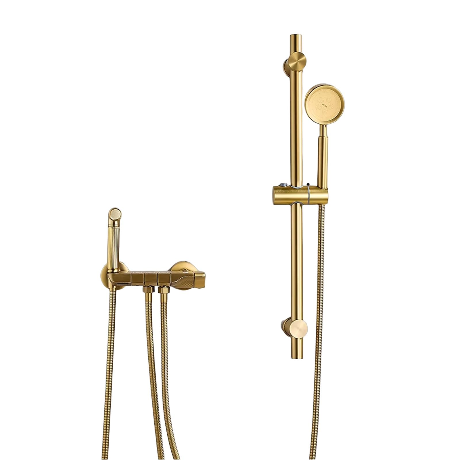 Pommeau de douche haute pression et robinet de baignoire doré cascade pour salle de bain