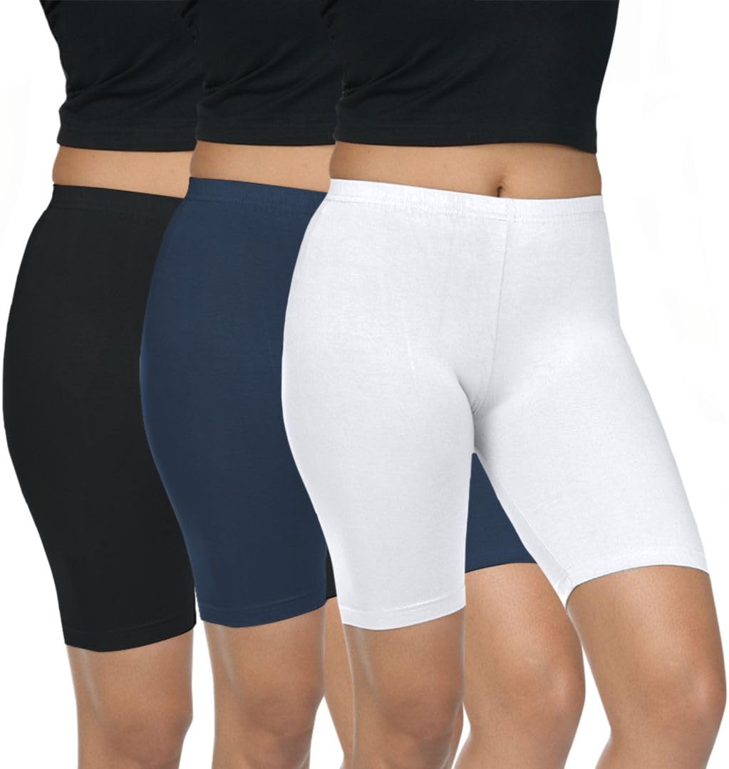fly birds Pack of 3 Women Viscose Blend Solid Shorts (Black/Navy Blue)-picture-32