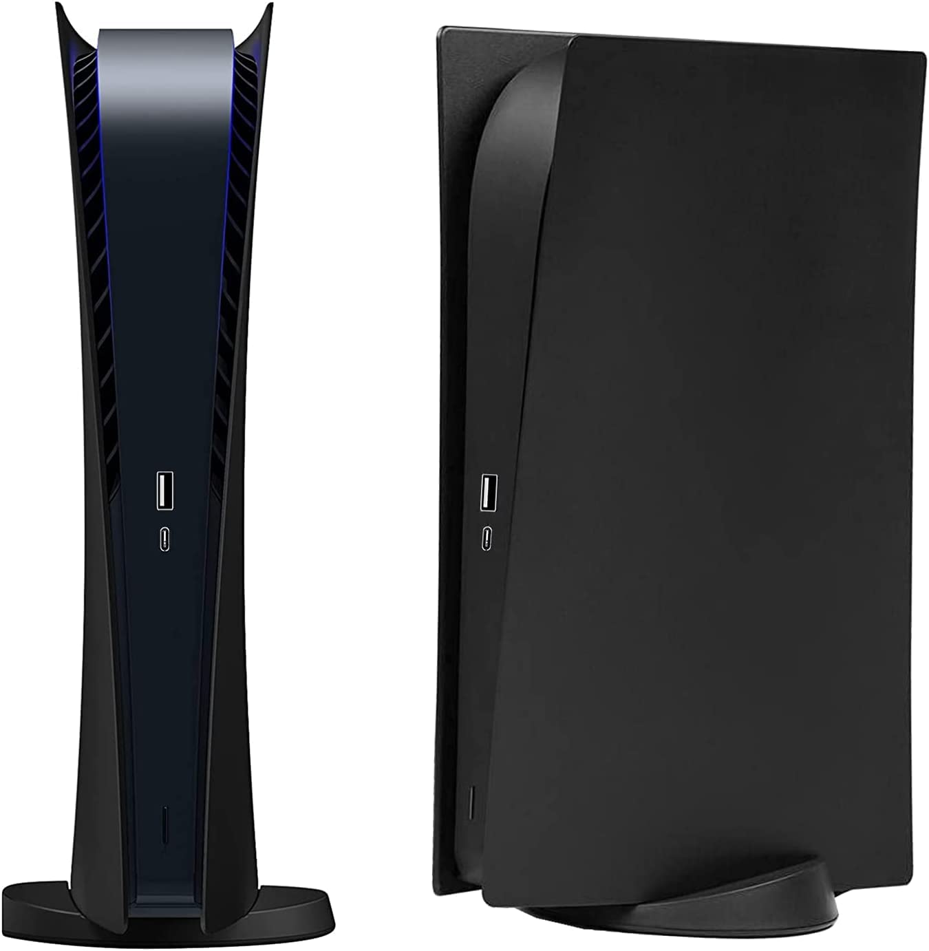 HNSMART PS5 Console, Case Panel for PS5 Accessories, Panel Protective Case Replacement Plate Dust and Scratch Resistant (Disc Black)