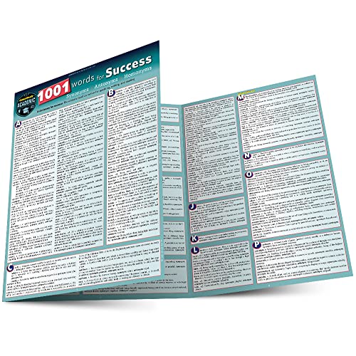 1001 Words For Success - Synonyms, Antonyms & Homonyms: A Quickstudy Laminated Reference Guide (Quickstudy Reference Guide) #TOP20