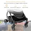 RELAX4LIFE Passeggino Leggero e Reversibile per Bambini 0-3 Anni, con Seduta Fronte Mamma e Strada, Schienale Regolabile, Ruote Ammortizzate, Cestello 36L, Portata 30kg, Omologato CE (GRIGIO)