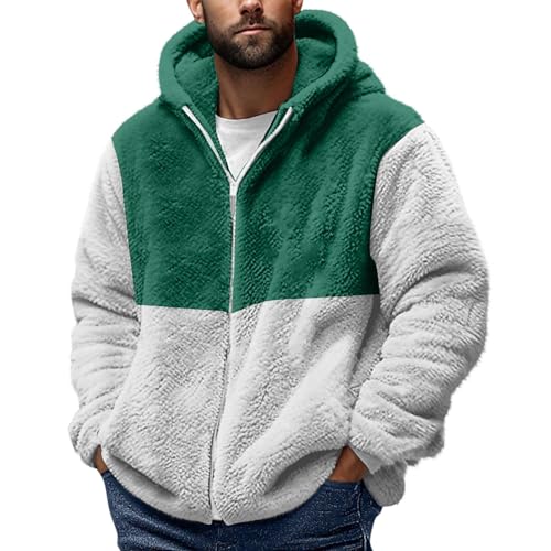 Generico Felpa Lavoro Uomo Felpa Pile Zip Intera Uomo - Felpe da Lavoro Collo Alto Antipilling 280 Grammi Poliestere, Maglia Tuta Felpata Invernale Maglie Senza Cappuccio Bicolore