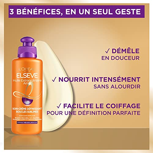 L'Oréal Paris Elseve Huile Extraordinaire Soin-Crème Définissant Cheveux Bouclés 200 ml - imagen 5