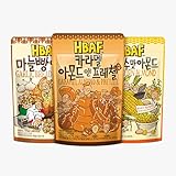 [Official Gilim HBAF Brand] Korean Seasoned Almonds 3 Flavor Pack Mix (1 Garlic Bread, 1 x 190g, 1 S