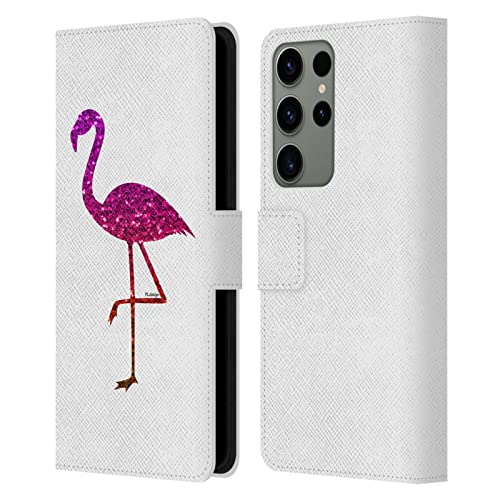 Étui cuir Samsung S23 Ultra flamant rose idéal pour ranger ses cartes en voyage