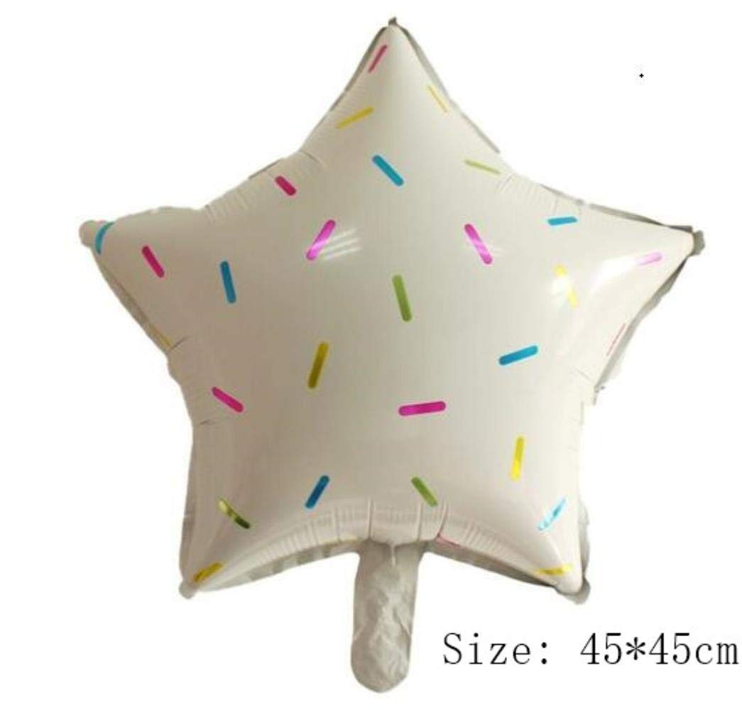 SELLA Donuts Lollipop Pizza Matcha Ice Cream Happy Birthday Party Wedding Balloons Decoration Candy Doughnut Foil Helium Baloon,1pc Candy Star