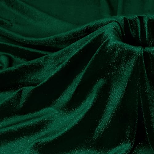 P Pothuiny Dark Green Velvet Fabric By The Yard, 1 Yard X 60 Inch Wide Luxury &Amp; Soft Stretchy Velvet Cloth Fabric For Sewing, Apparel, Upholstery - 90% Polyester 10% Spandex