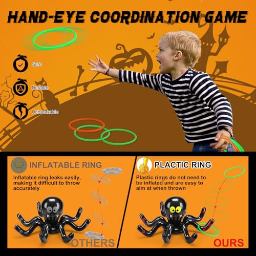 image for Narremcoy Halloween Inflatable Spider Ring Toss Game - Indoors Outdoor