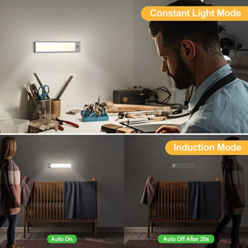 Soilsiu Under Cabinet Lights Motion Sensor, 30 Leds Wireless Closet Lights, 3-Color Stepless Dimming Rechargeable Night Light For Kitchen, Wardrobe, Cupboard, Drawer, Bedroom, Hallway(2 Pack) #TOP5