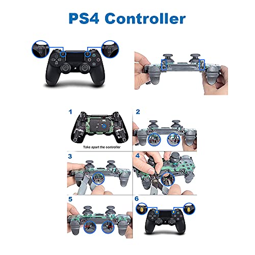 Mmobiel Full Button Replacement Kit Compatible With Playstation 4 Ps4, Ps4 Slim, Ps4 Pro Dualshock 4 Controller Incl. Screwdriver And Opening Plectrum Matte Black #TOP2