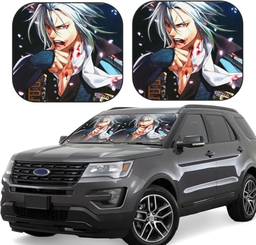 薄桜鬼 (4) 車用サンシェード サンバイザー 日よけ 紫外線対策 カーサンシェード 四季兼用 車用品 折畳み 便利 遮光 断熱 吸盤4個付